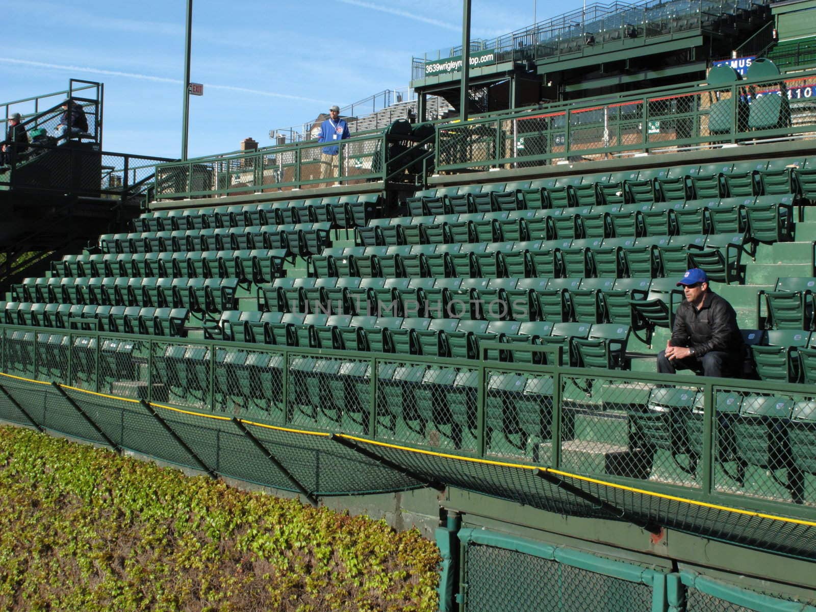 First Cubs bleacher fan for a game against the Washington Nationals