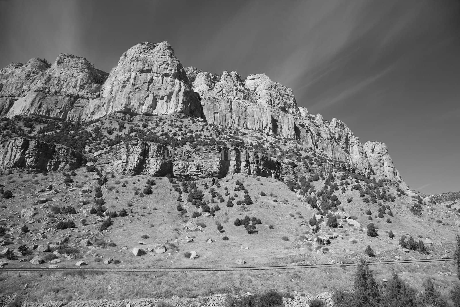 Mountain Range - Wyoming Black and White by Ffooter