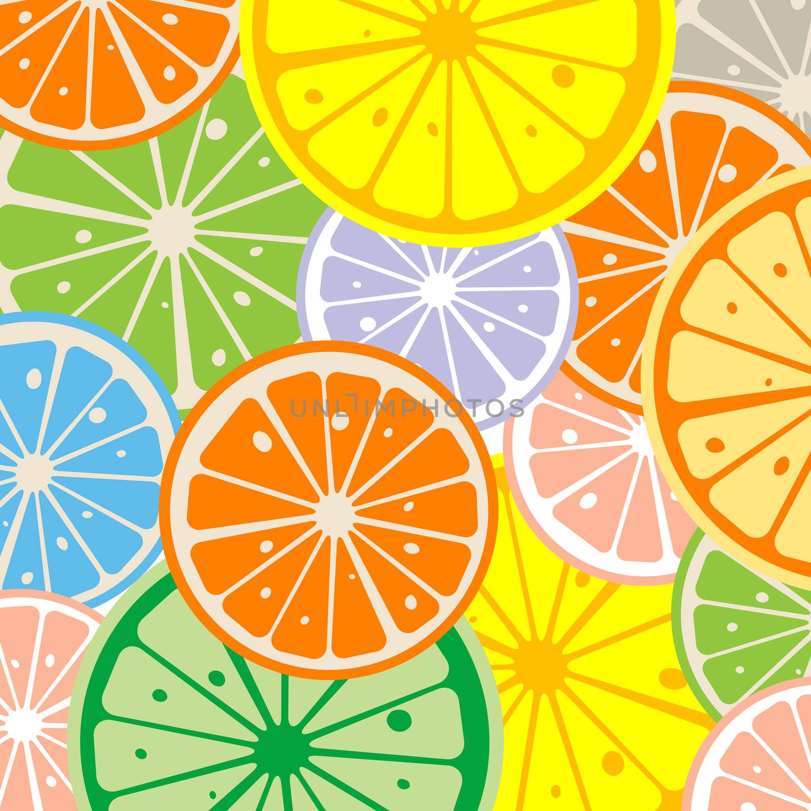 Seamless background with citric slices