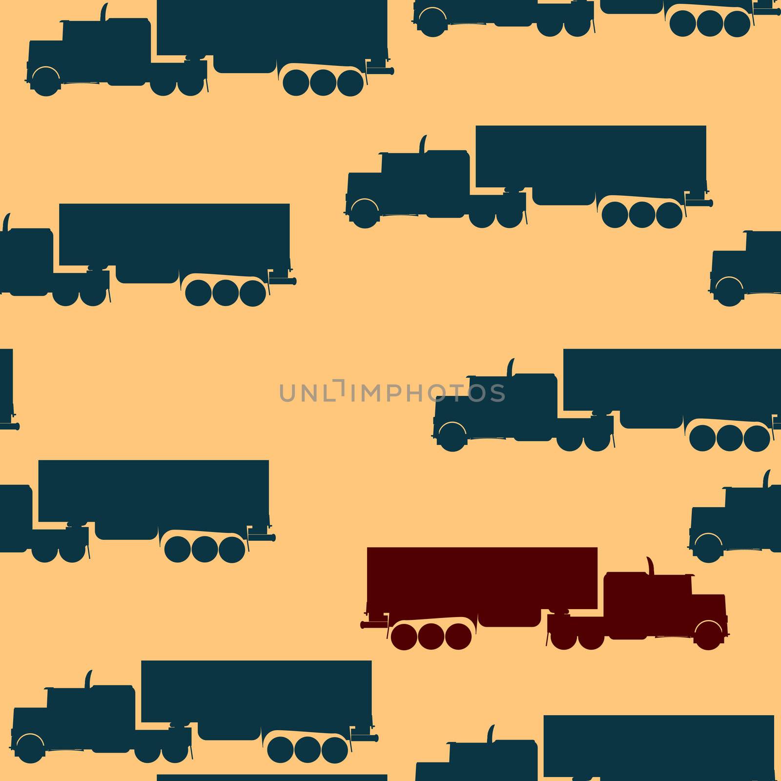 Pattern with big truck silhouette