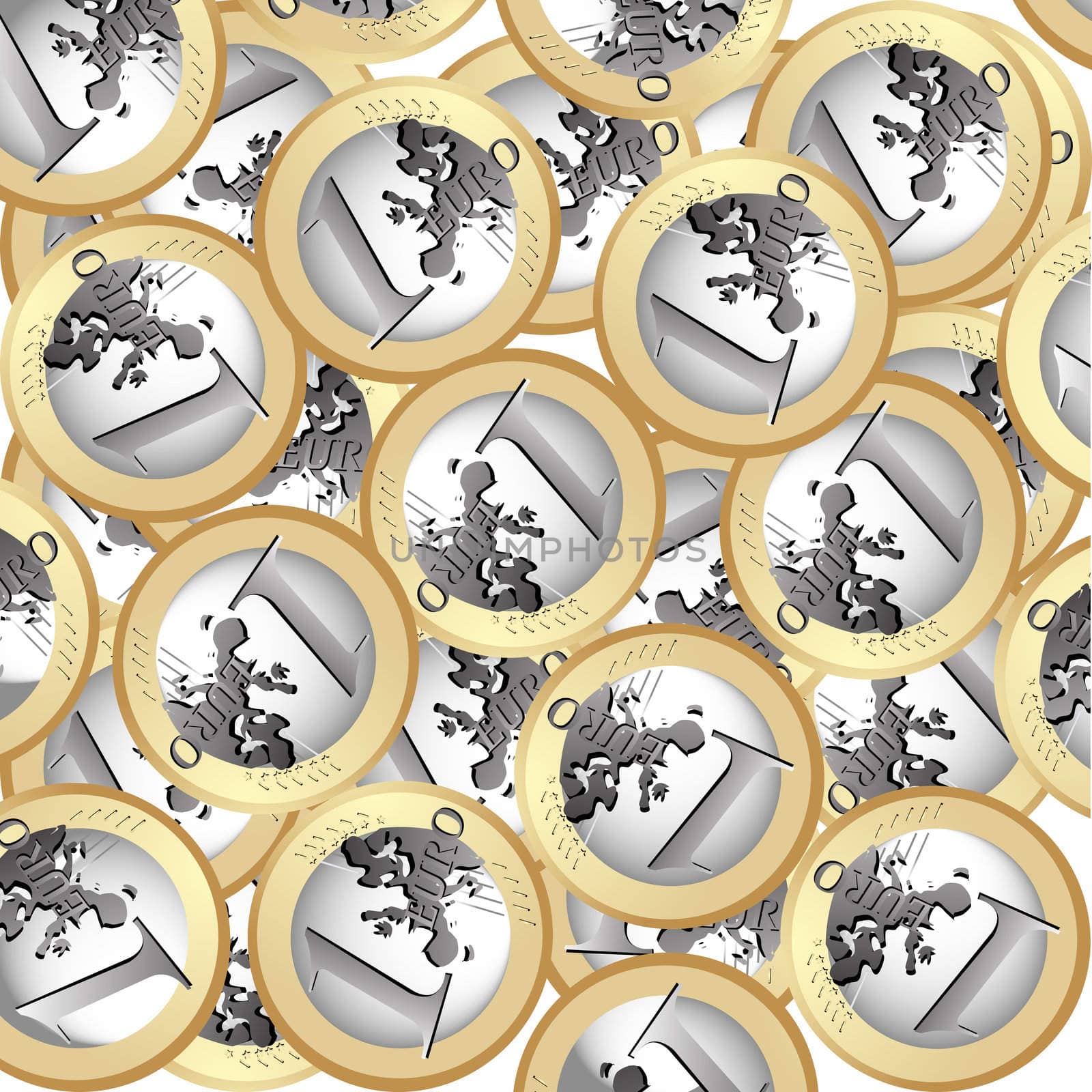 Seamless background with euro coins