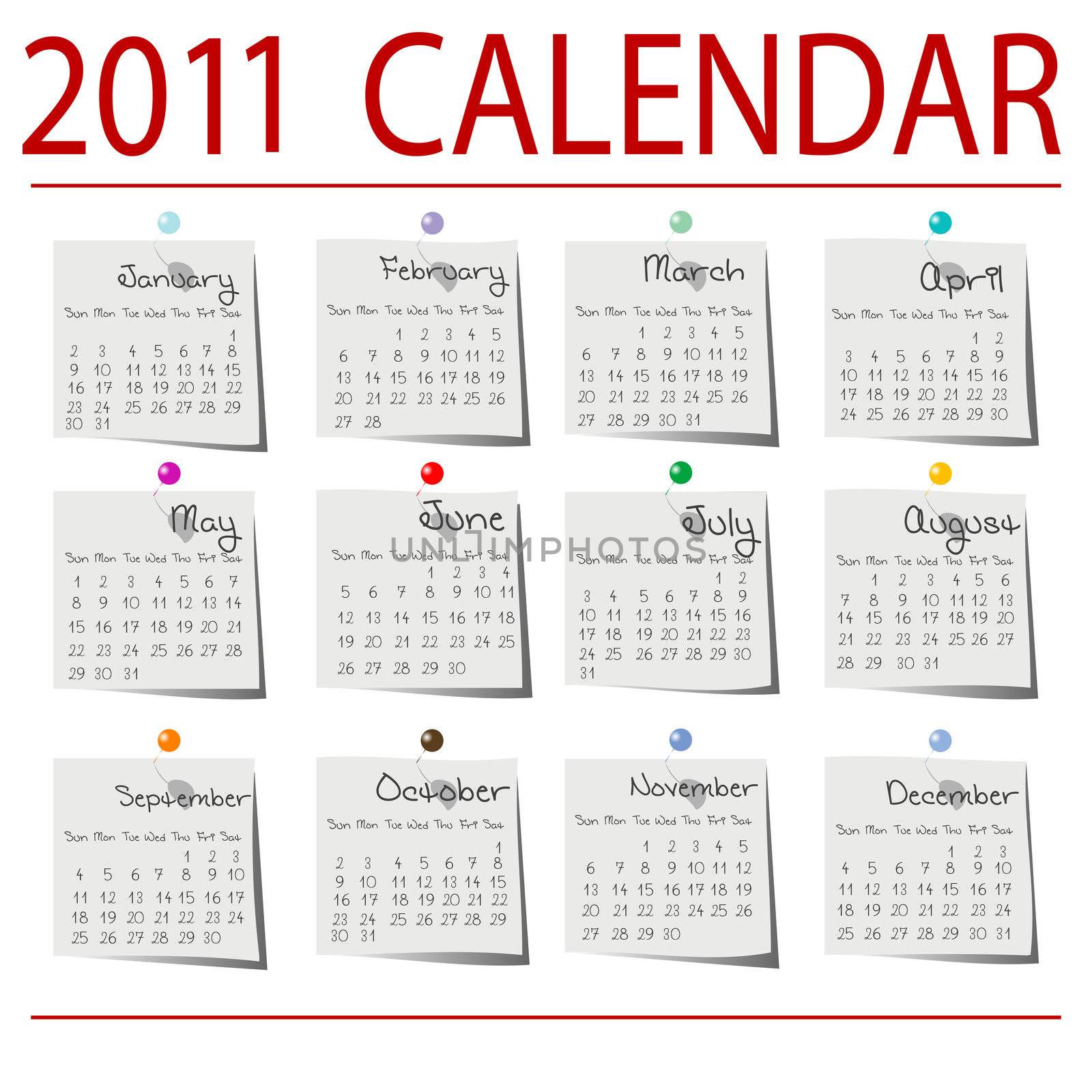 2010 Calendar on paper, desktop background