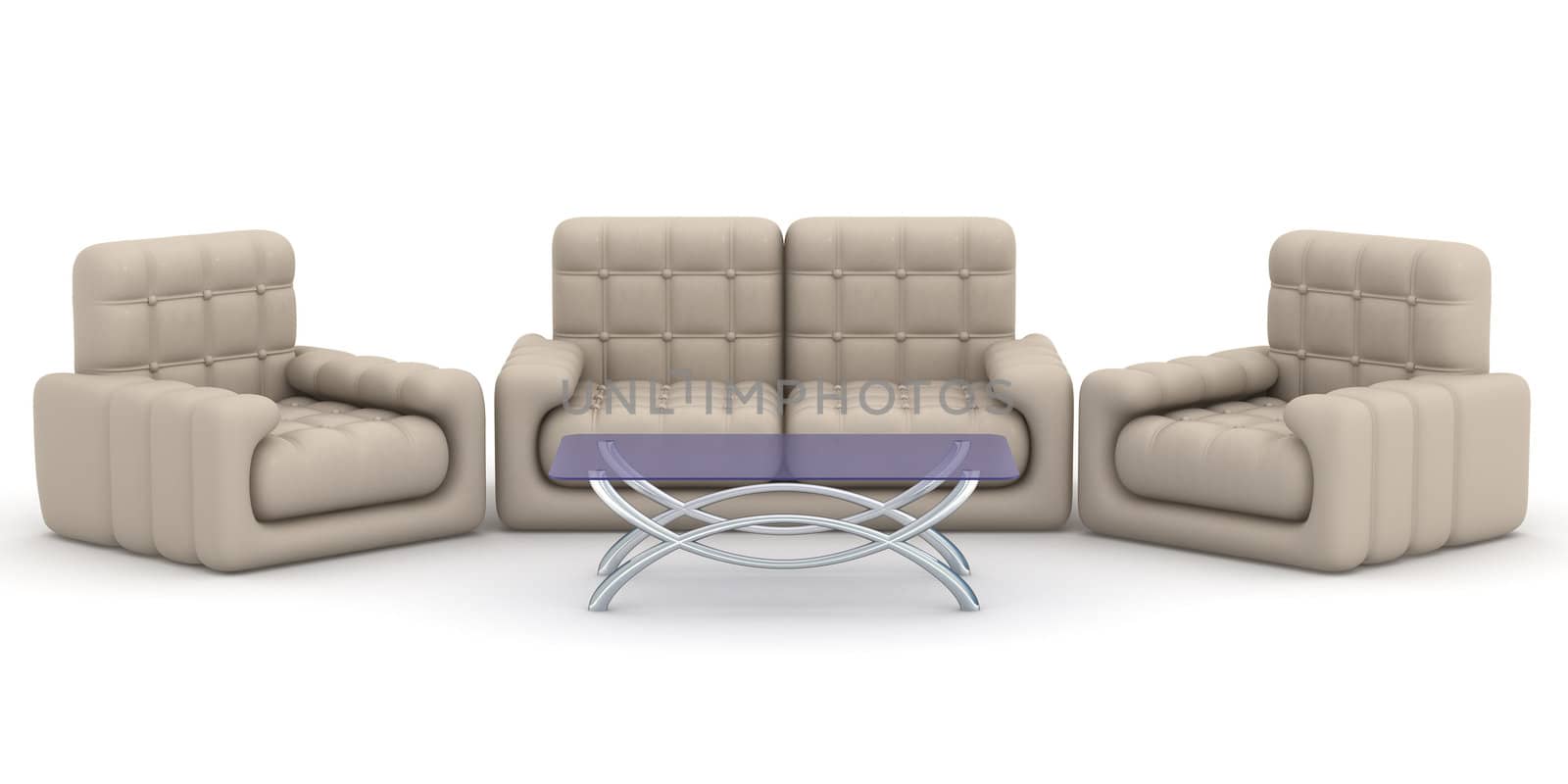 Interior of a living room. 3D image.