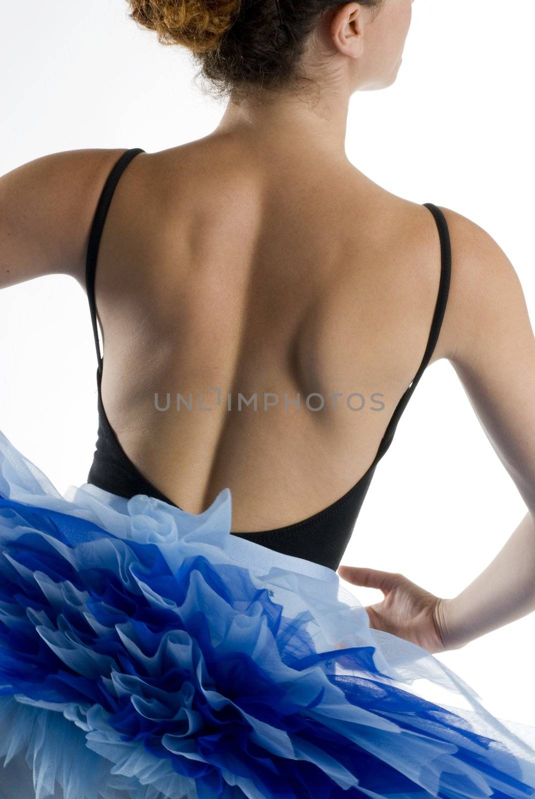 dancer i blue tutu dancing in pointe