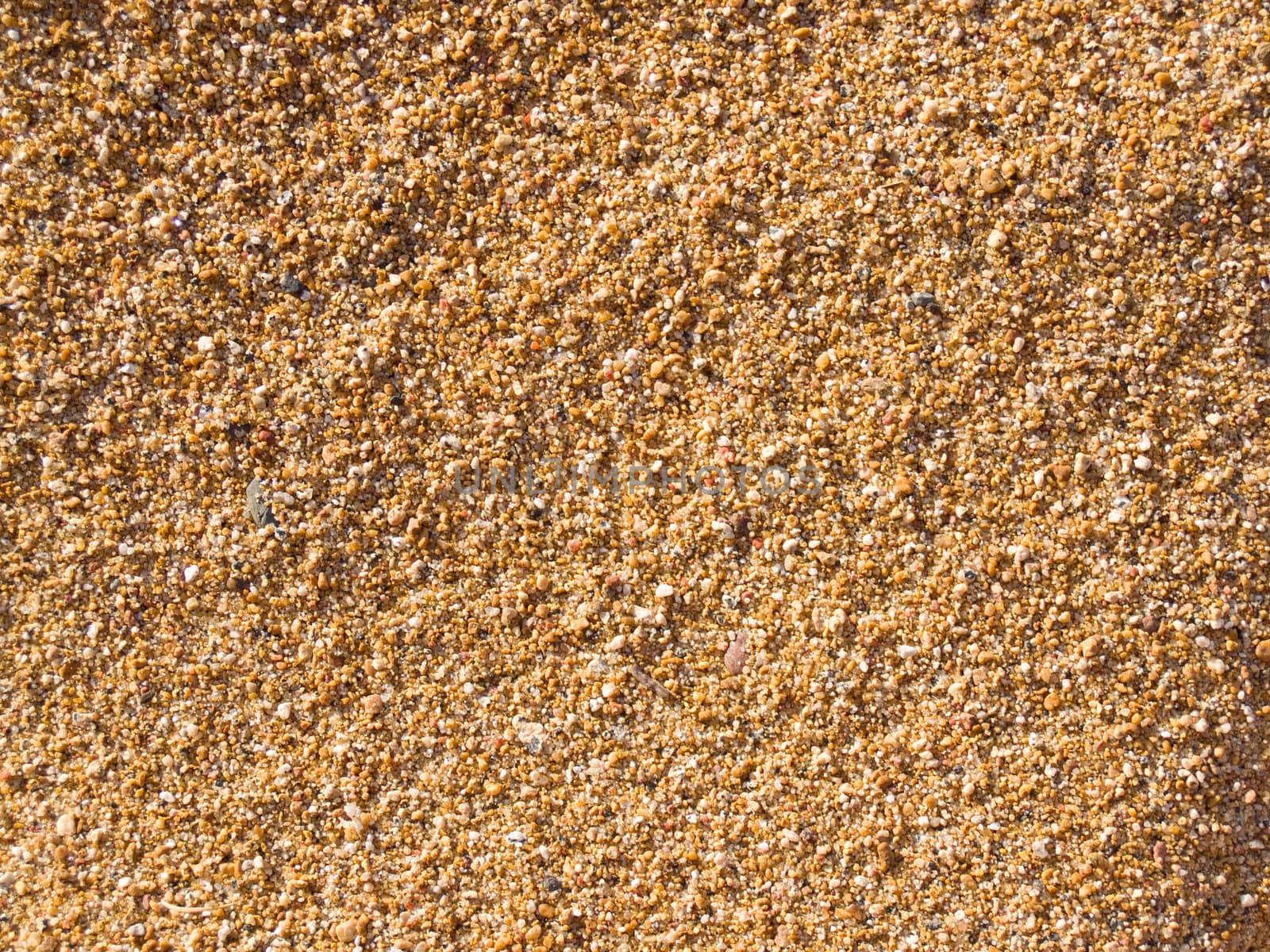 From a lake shore, texture of many colored sand.