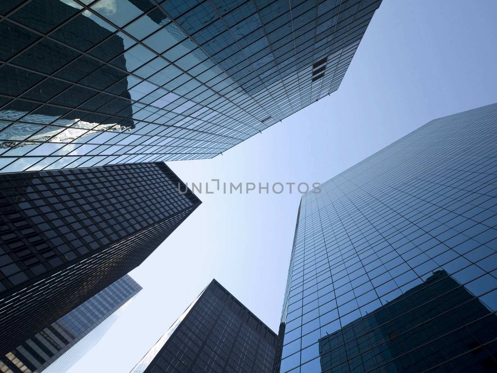 High modern skyscraper on a background of a bright sky.