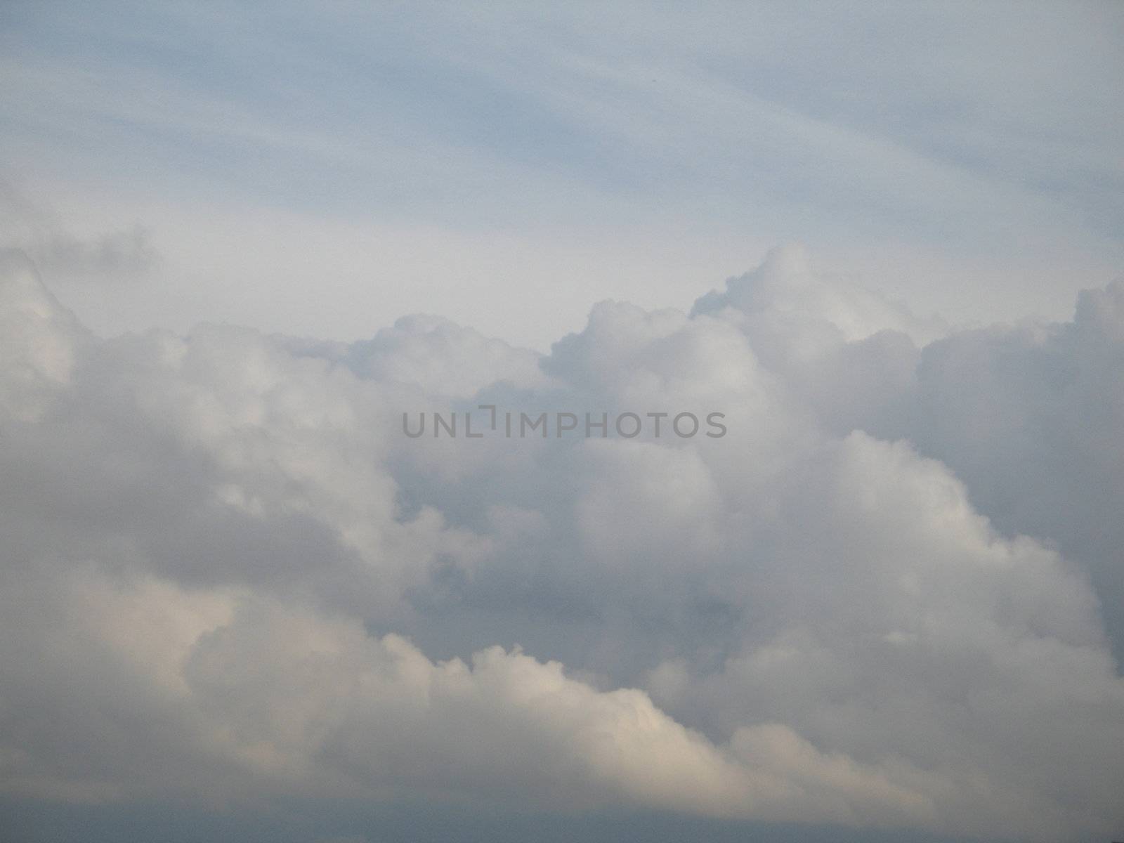 white clouds from above