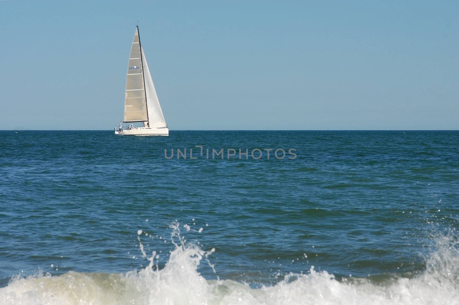 Sailing boat near the shore, Punta del Este, Uruguay