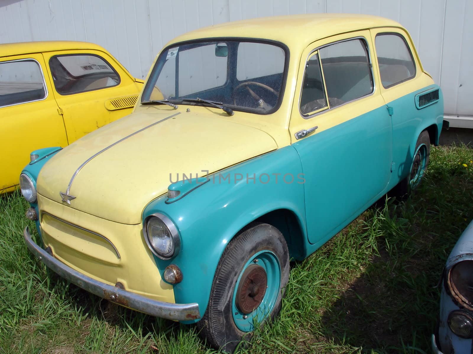 Colored little car at the automobiles museum