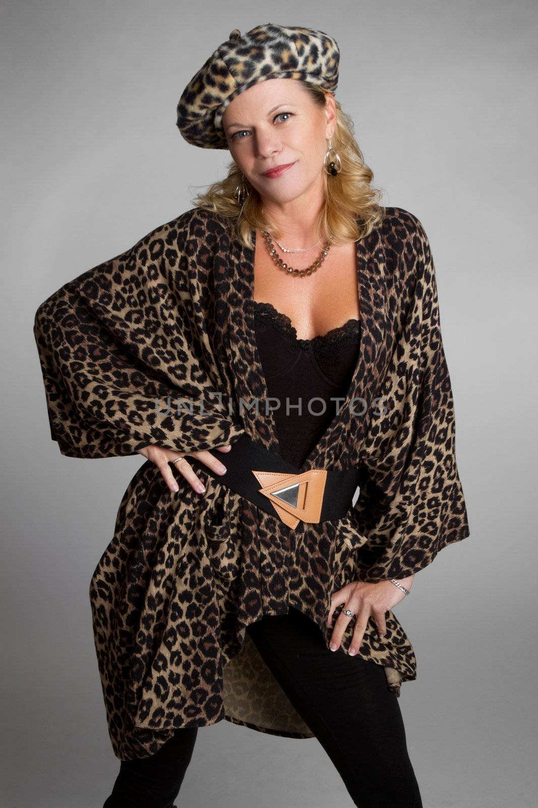 Middle aged cougar fashion woman