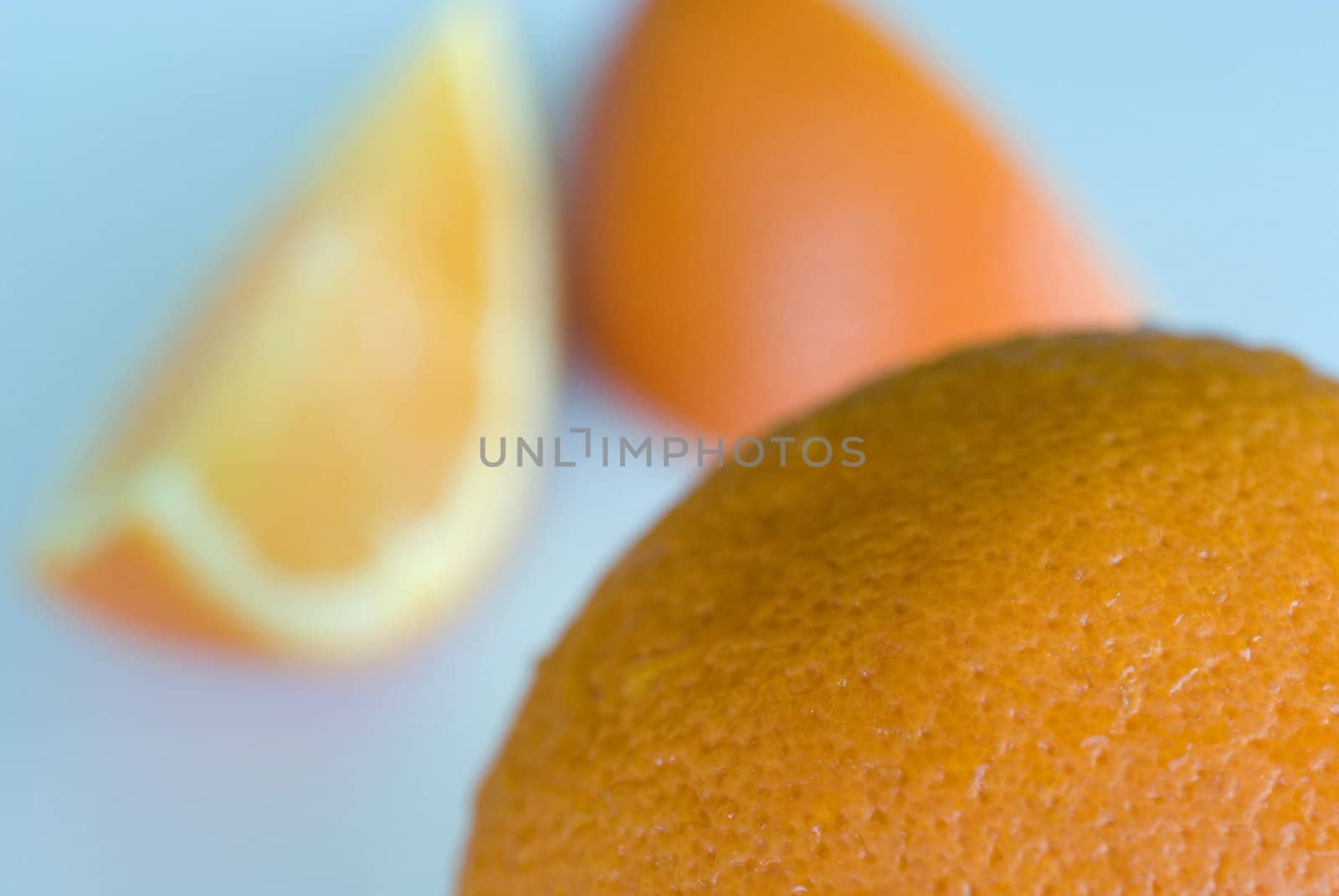 orange segments on a cyan background