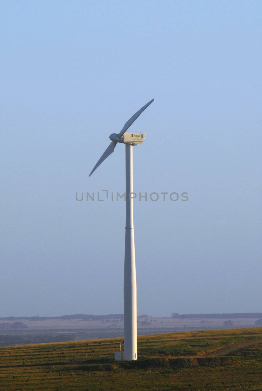 Wind generator on a wind farm.
