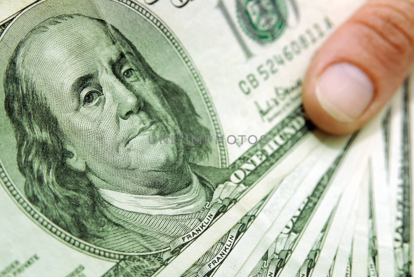Dollar bill close up by cienpies