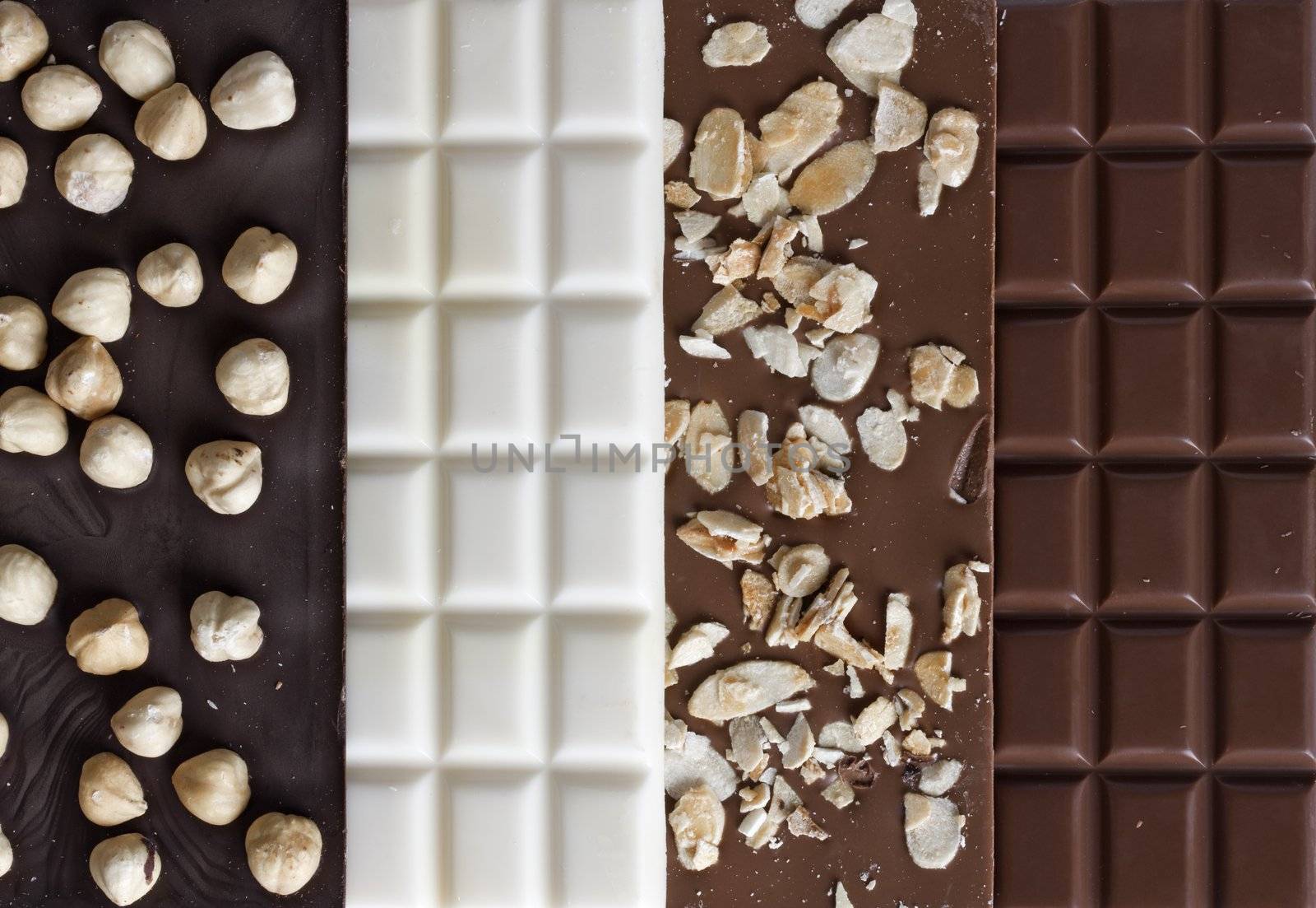 Close up of high quality handmade chocolate bars by klikk