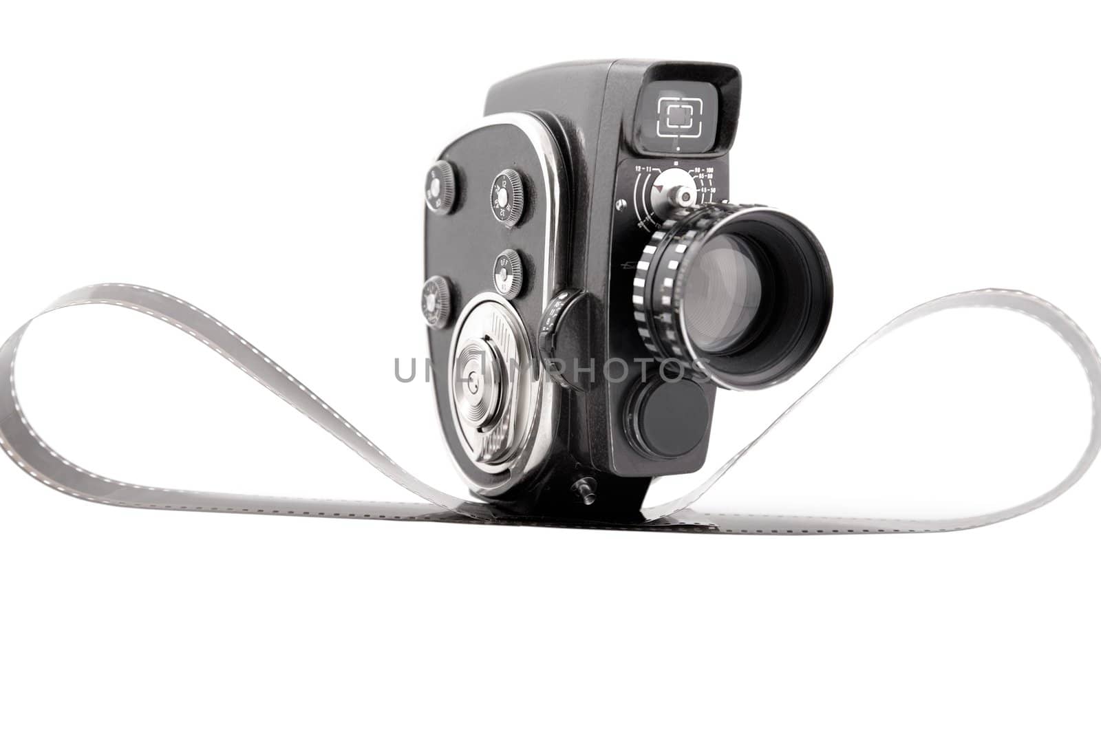 vintage Movie camera on a white background