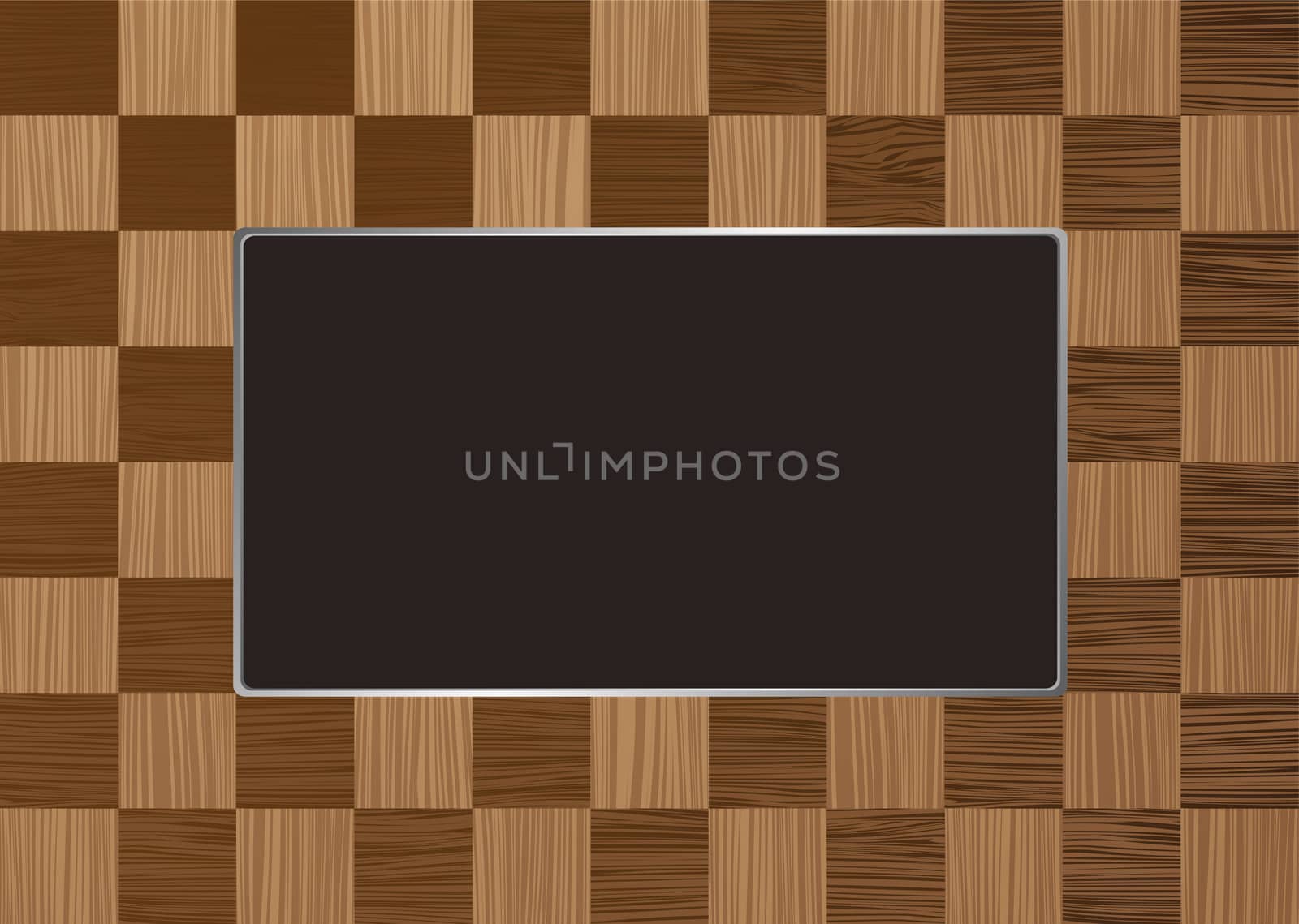 Checkered square wooden picture frame with room for your own image