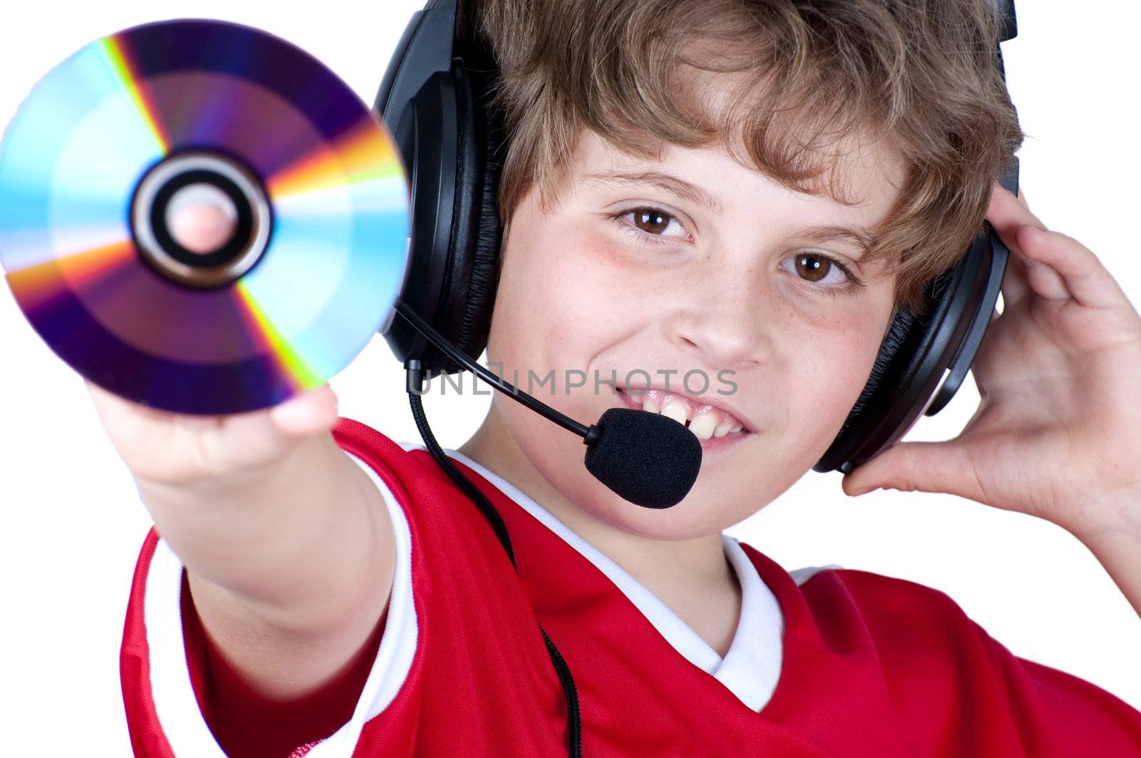 Picture of a boy listen music with headphones