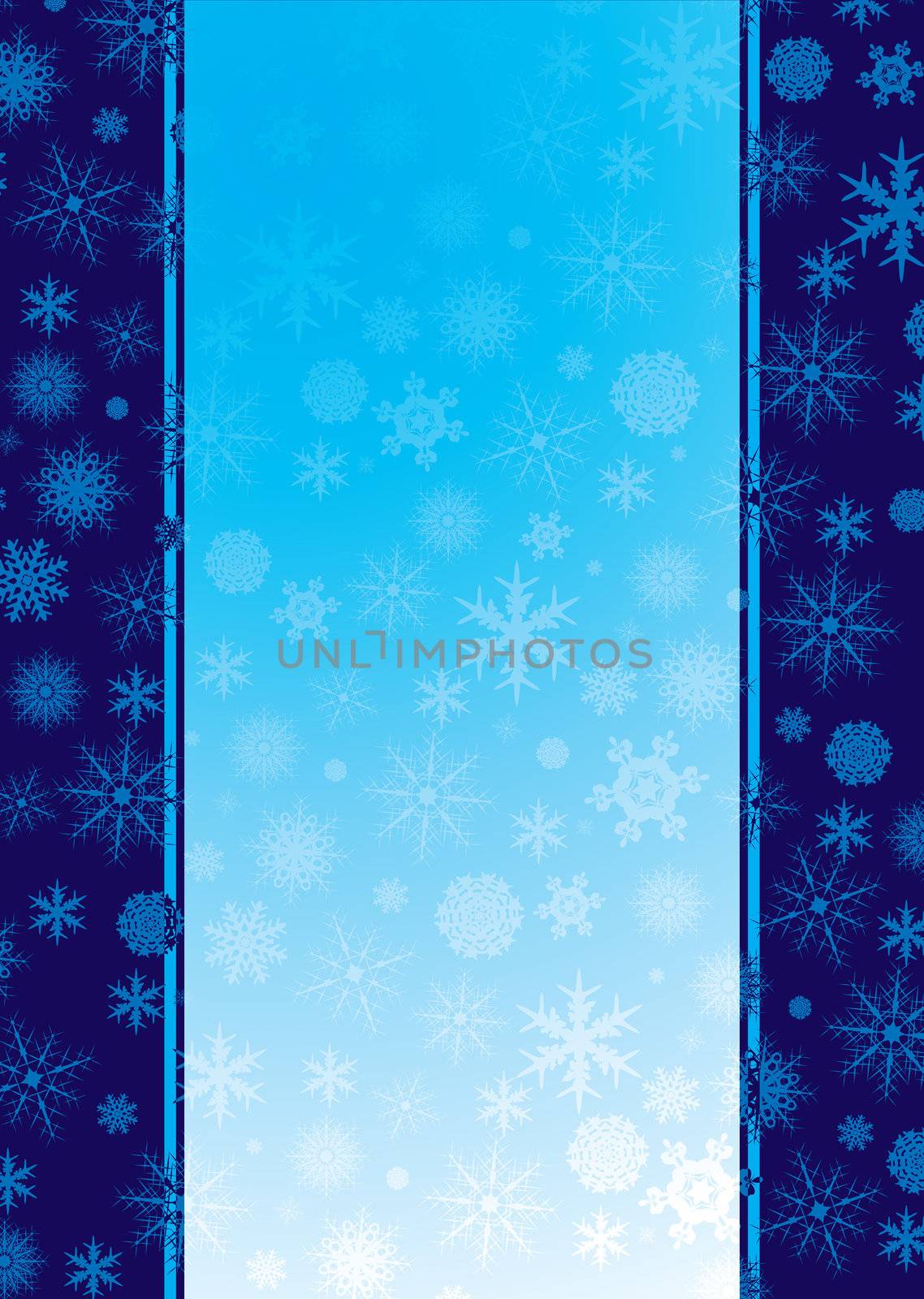 christmas inspired background in blue with snow flakes