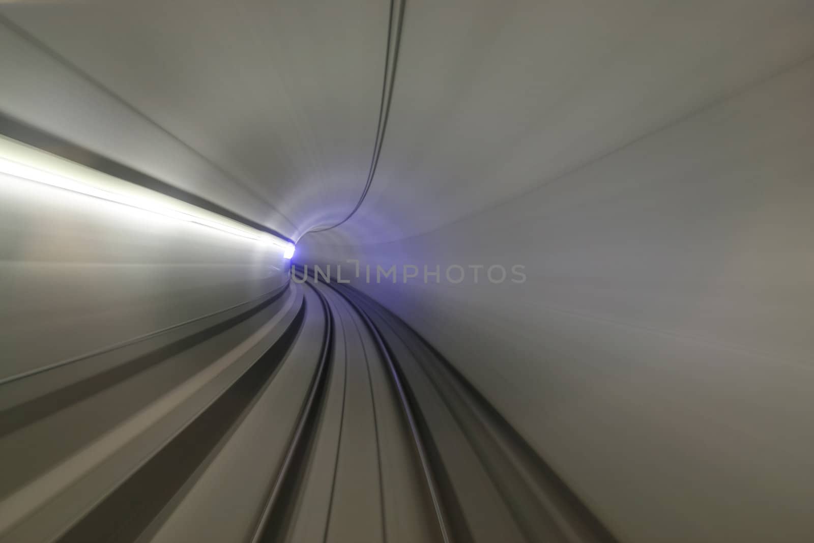 motion blurred shot of tunnel while moving