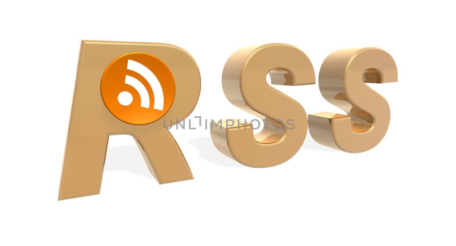 a 3d rendering with symbol to illustrate RSS