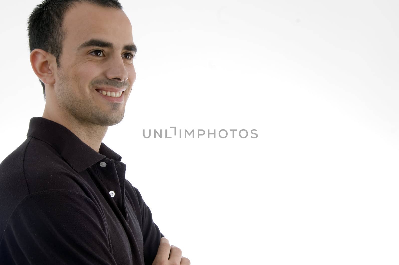 happy smiling male on an isolated white background