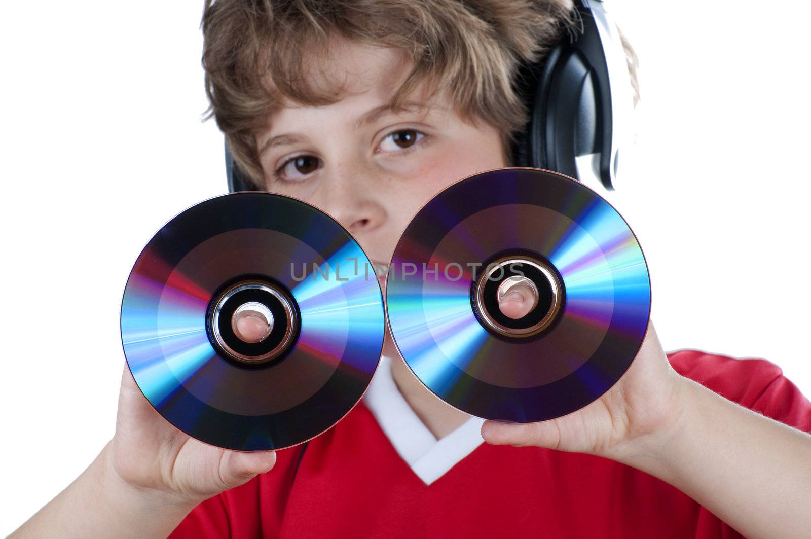 Picture of a boy listen music with headphones