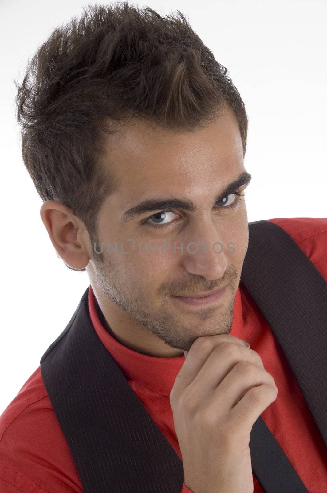 portrait of handsome male on an isolated white background