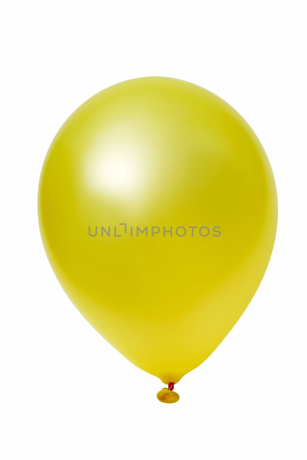 Yellow big balloon  isolated on white background (with clipping path)