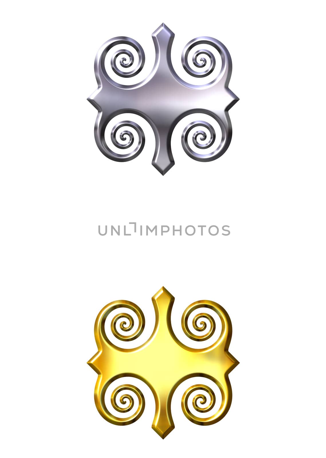 3d golden and silver ornaments by Georgios