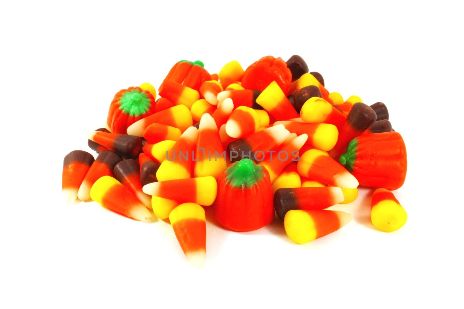 Mixed Candy Pile Isolated on a White Background