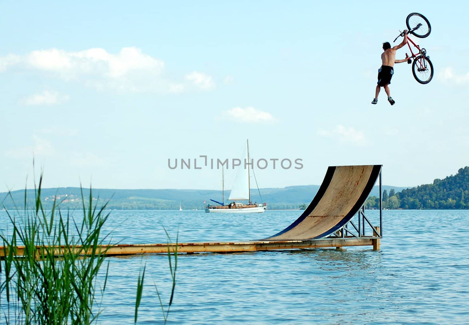 Bike-jump competition at The Lake Balaton.