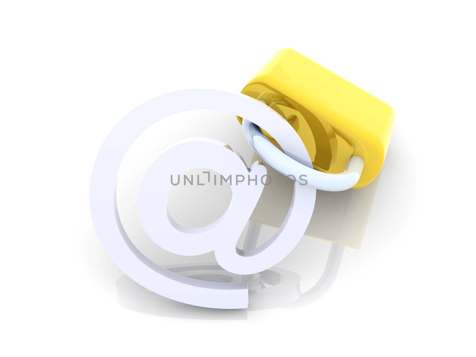 3d rendered Illustration. Locked email.