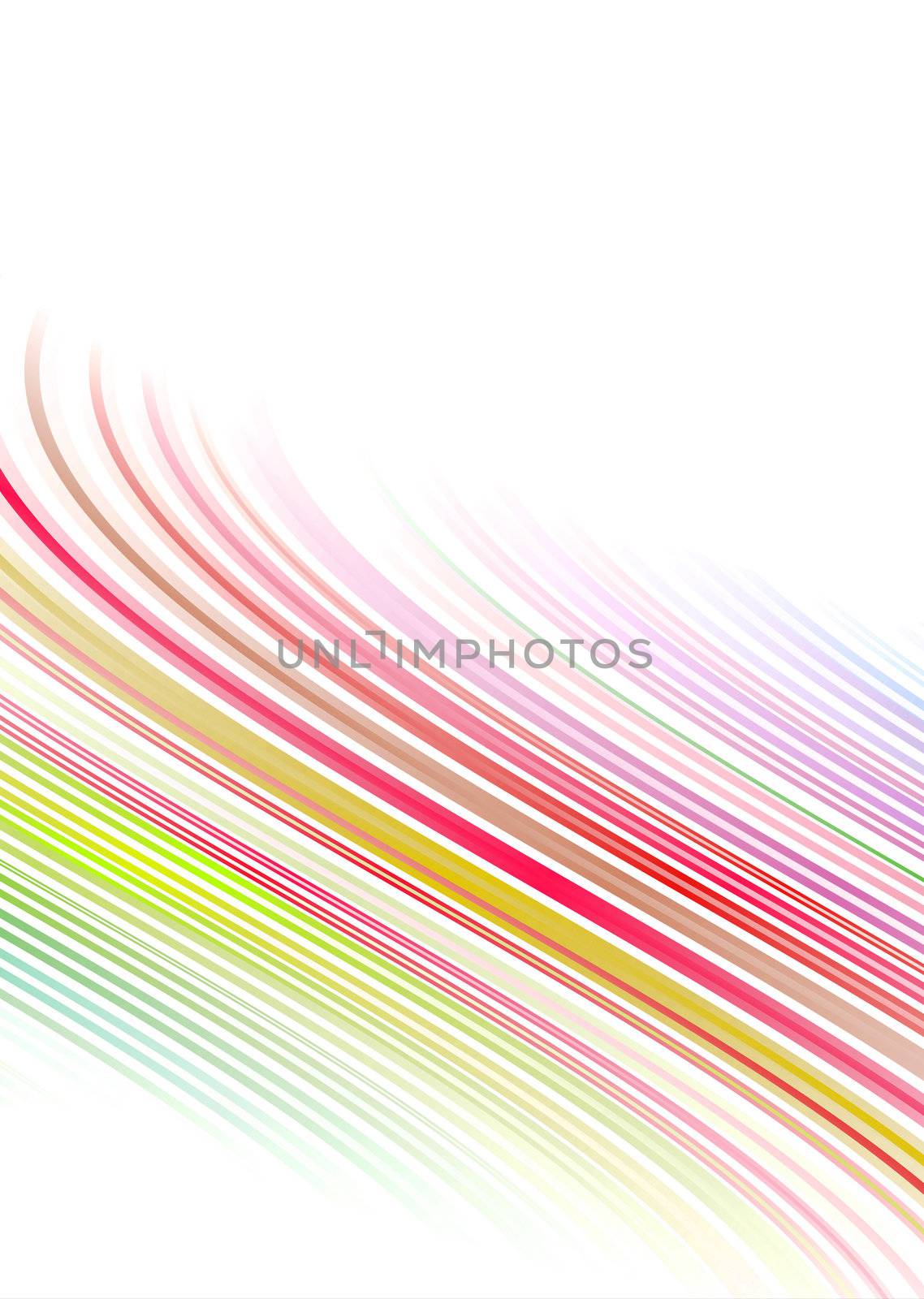 Illustrated bright coloured rainbow background with copy space