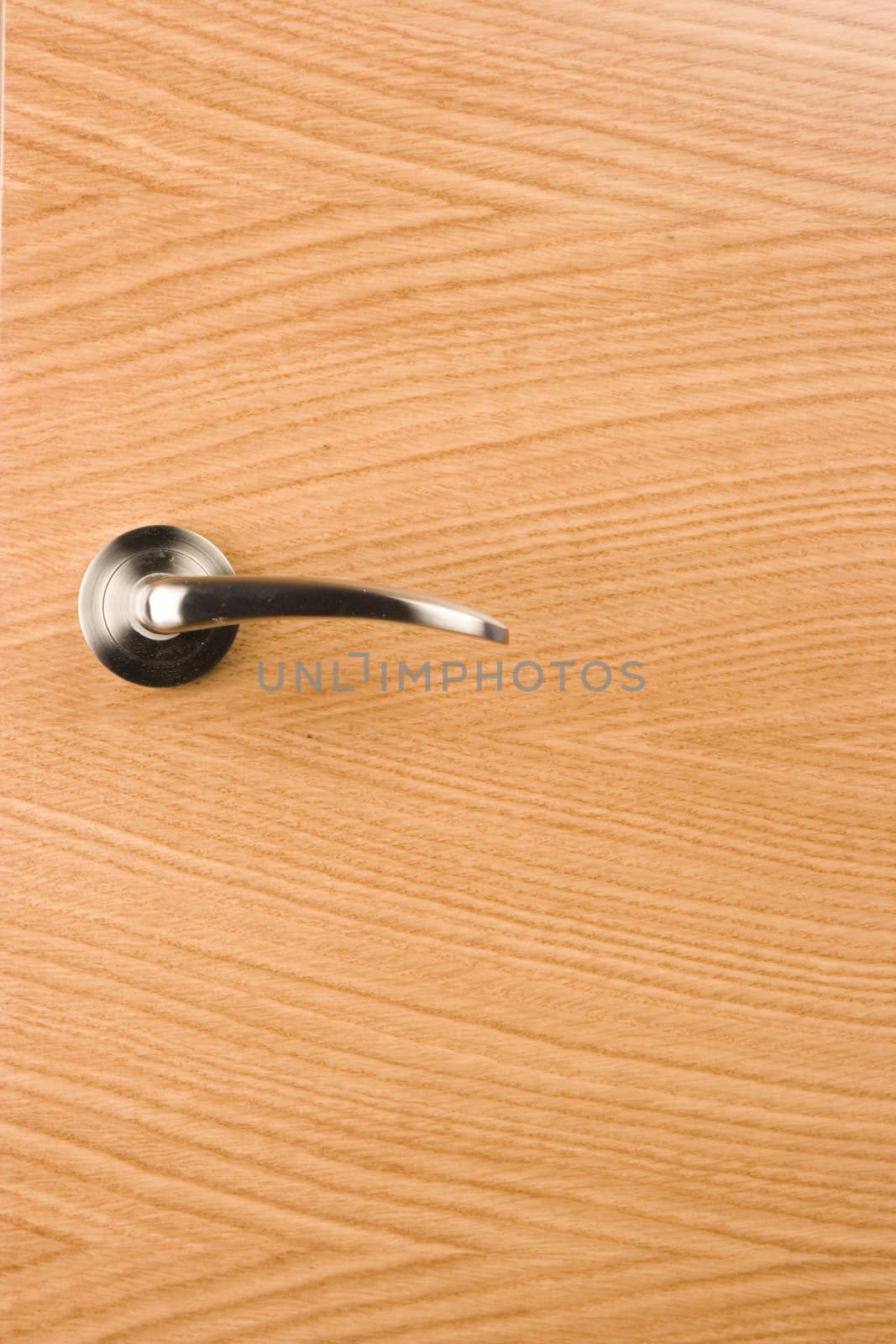 locked wood door and lock handle inside a house as a background