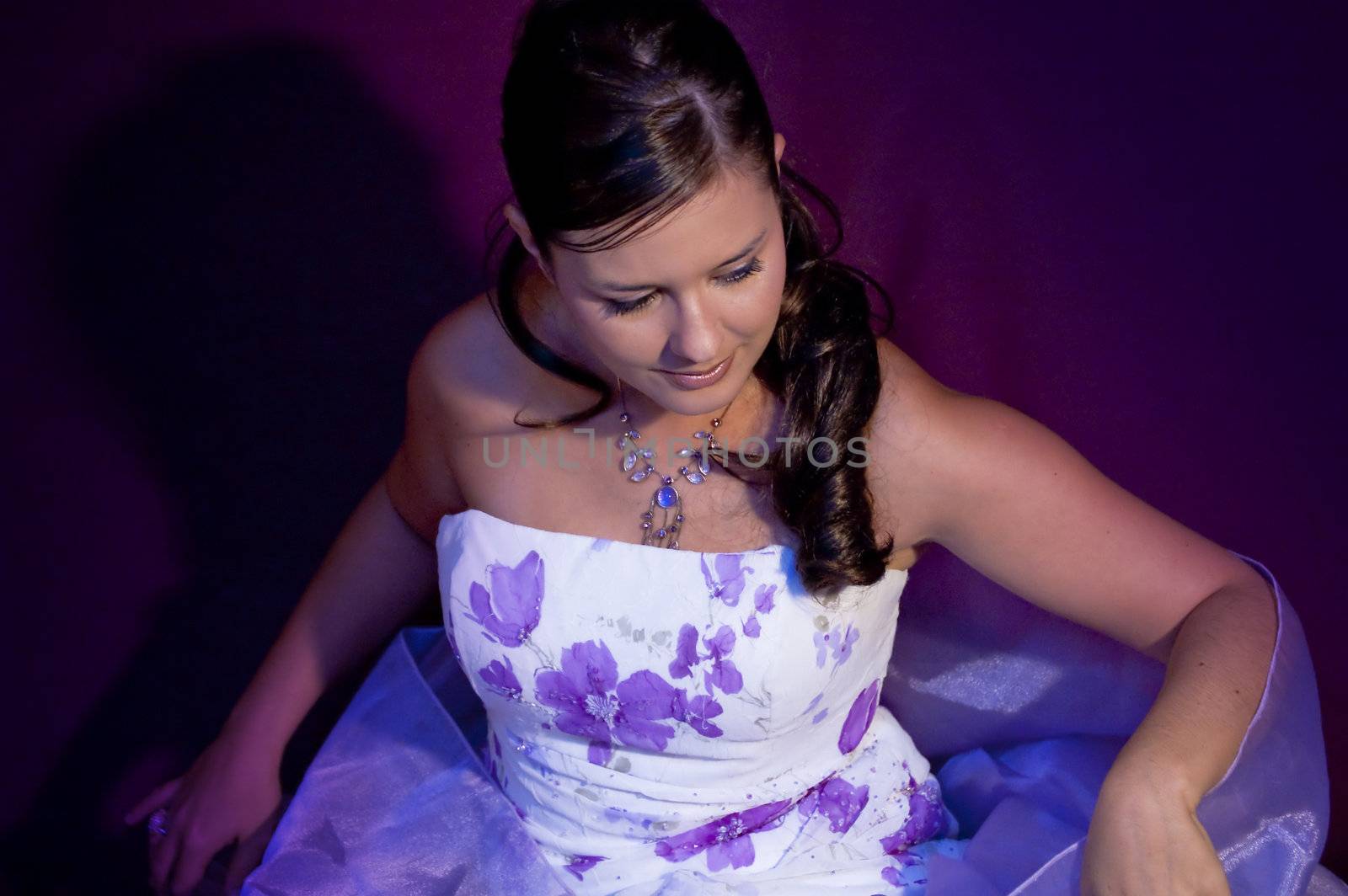 young brunette model with purple dress by FernandoCortes