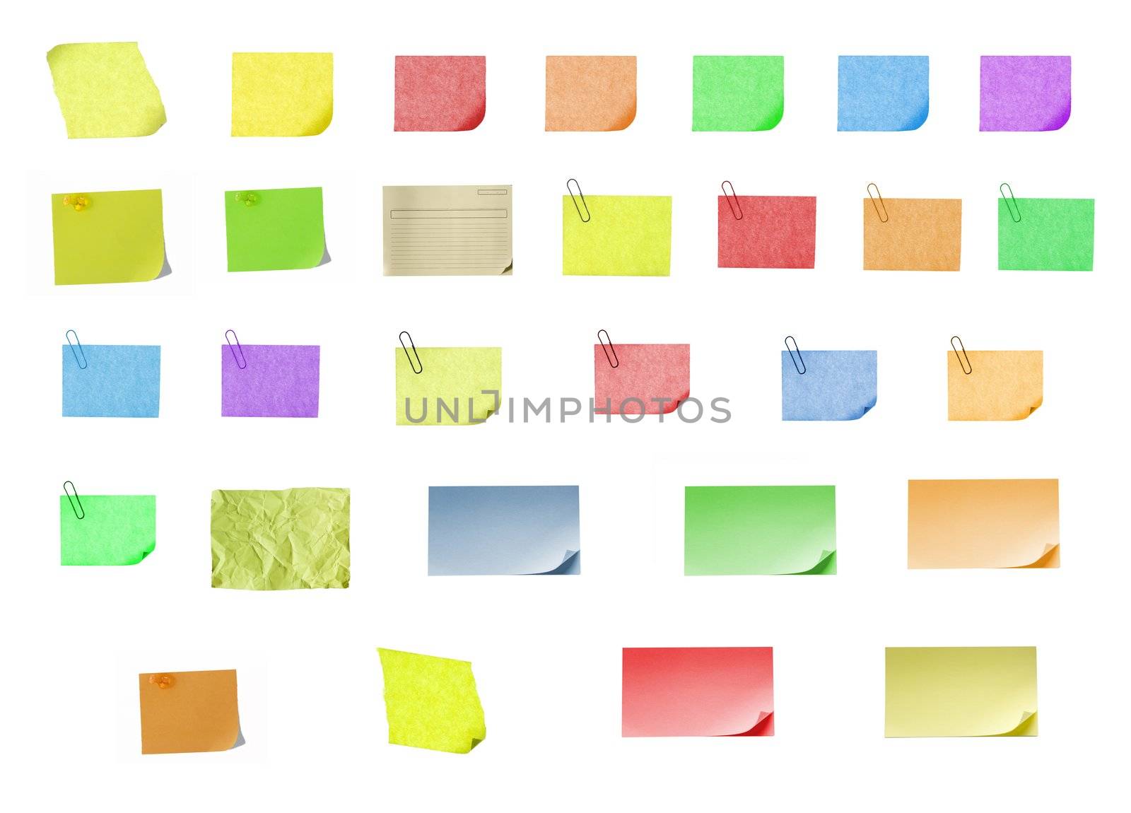 isolated blank color paper post it or postit where you can write or edit easily