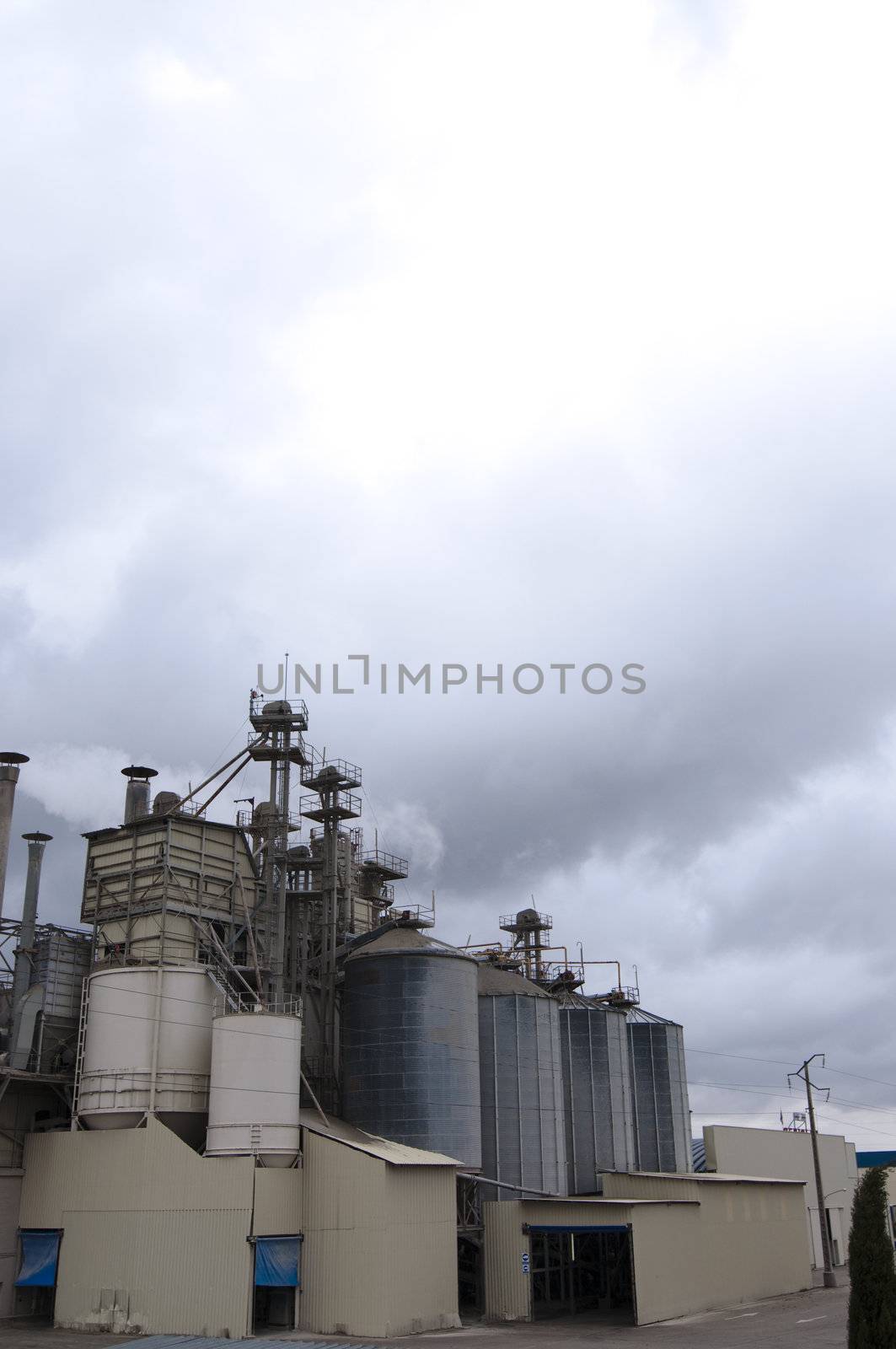 Picture of an industry landscape with great clouds and materials
