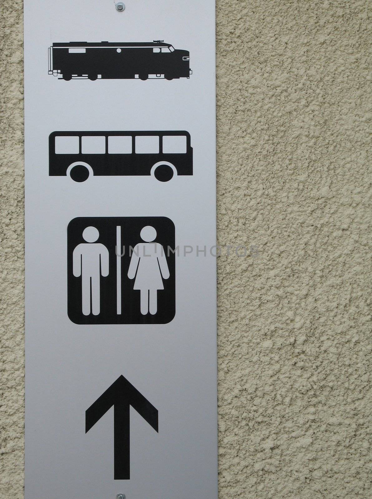 bus, train and washroom sign by mmm