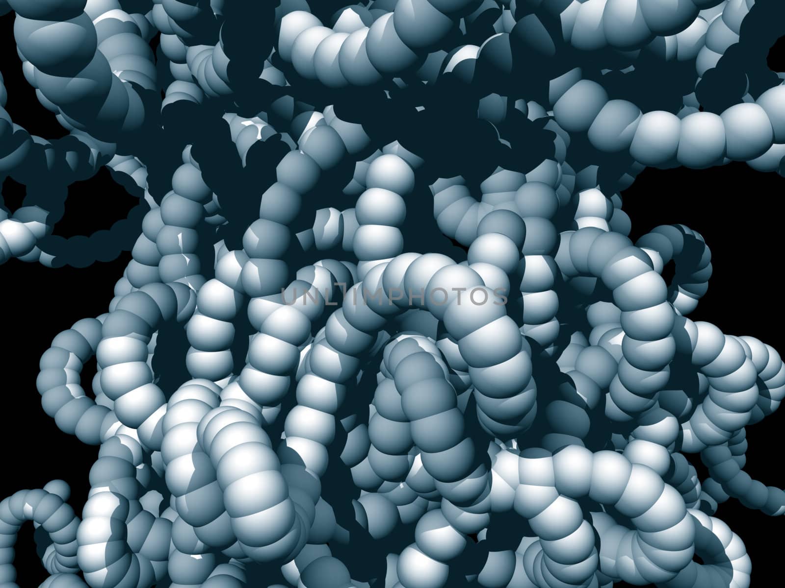 Abstract organic form on black background - 3d illustration