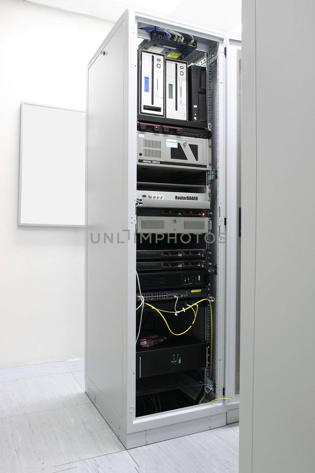 Rack with network equipment by artush