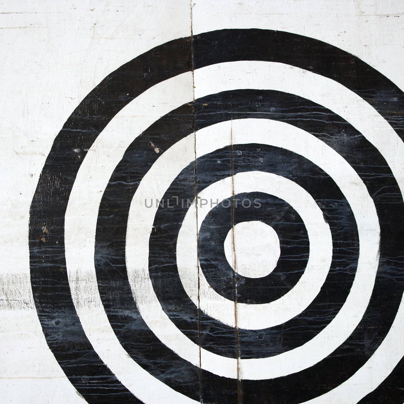 Black and white bullseye target.