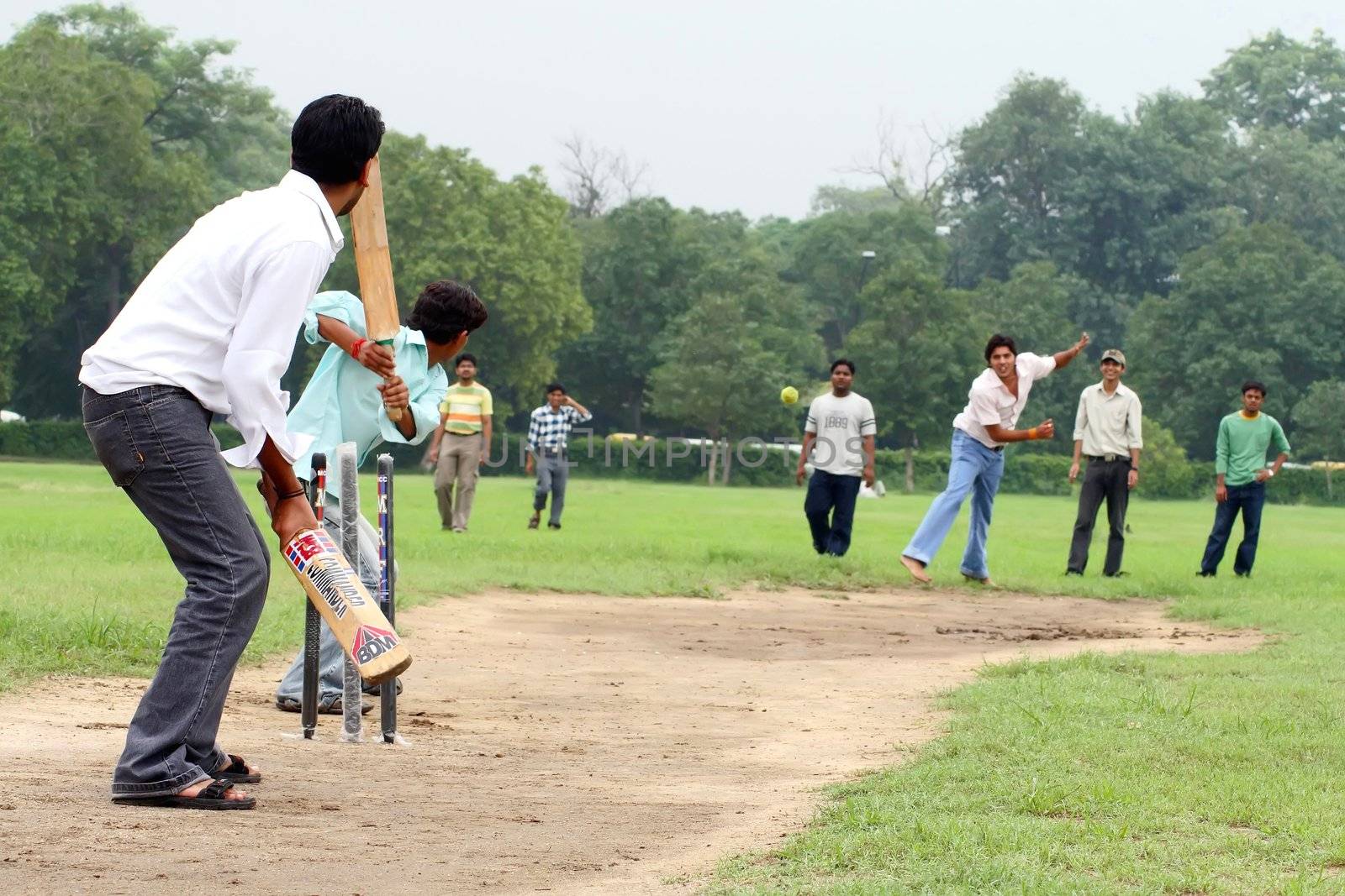 a cricket batsman in action during a cricket match