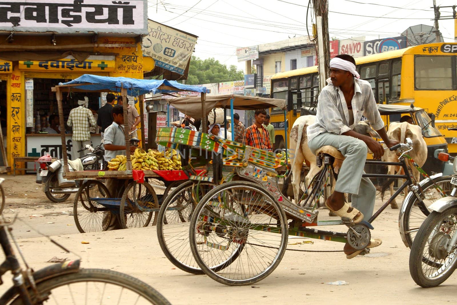 A Street Scene in Old Delhi India