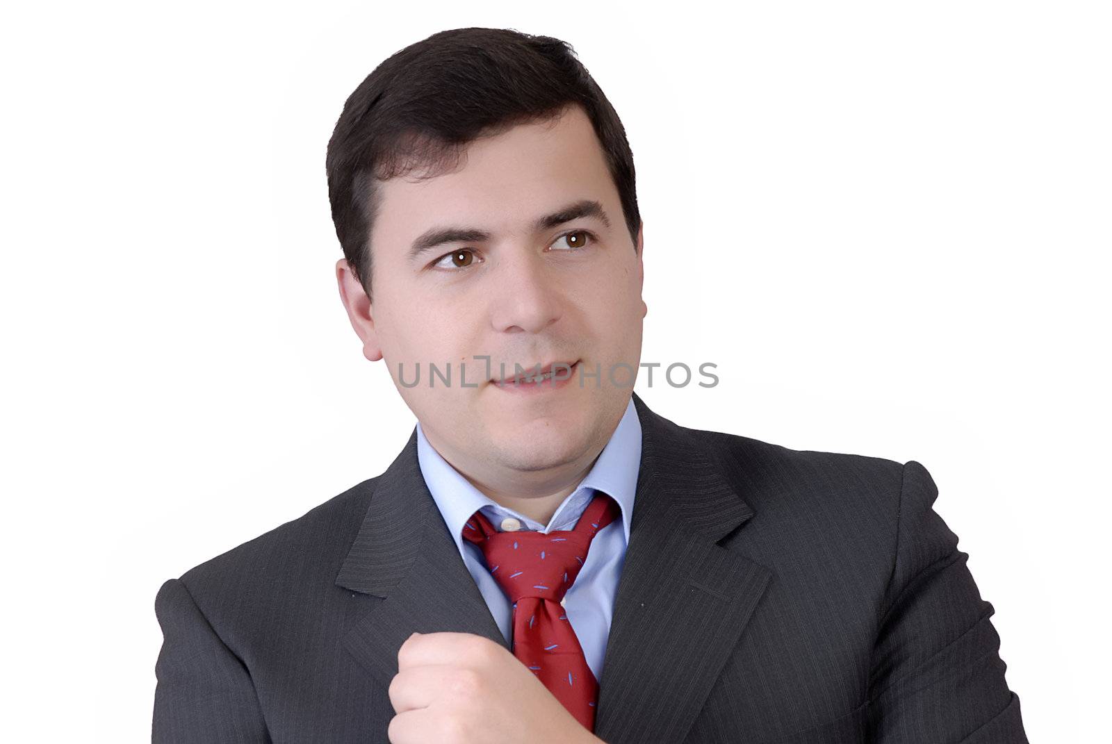 young business man portrait in white background