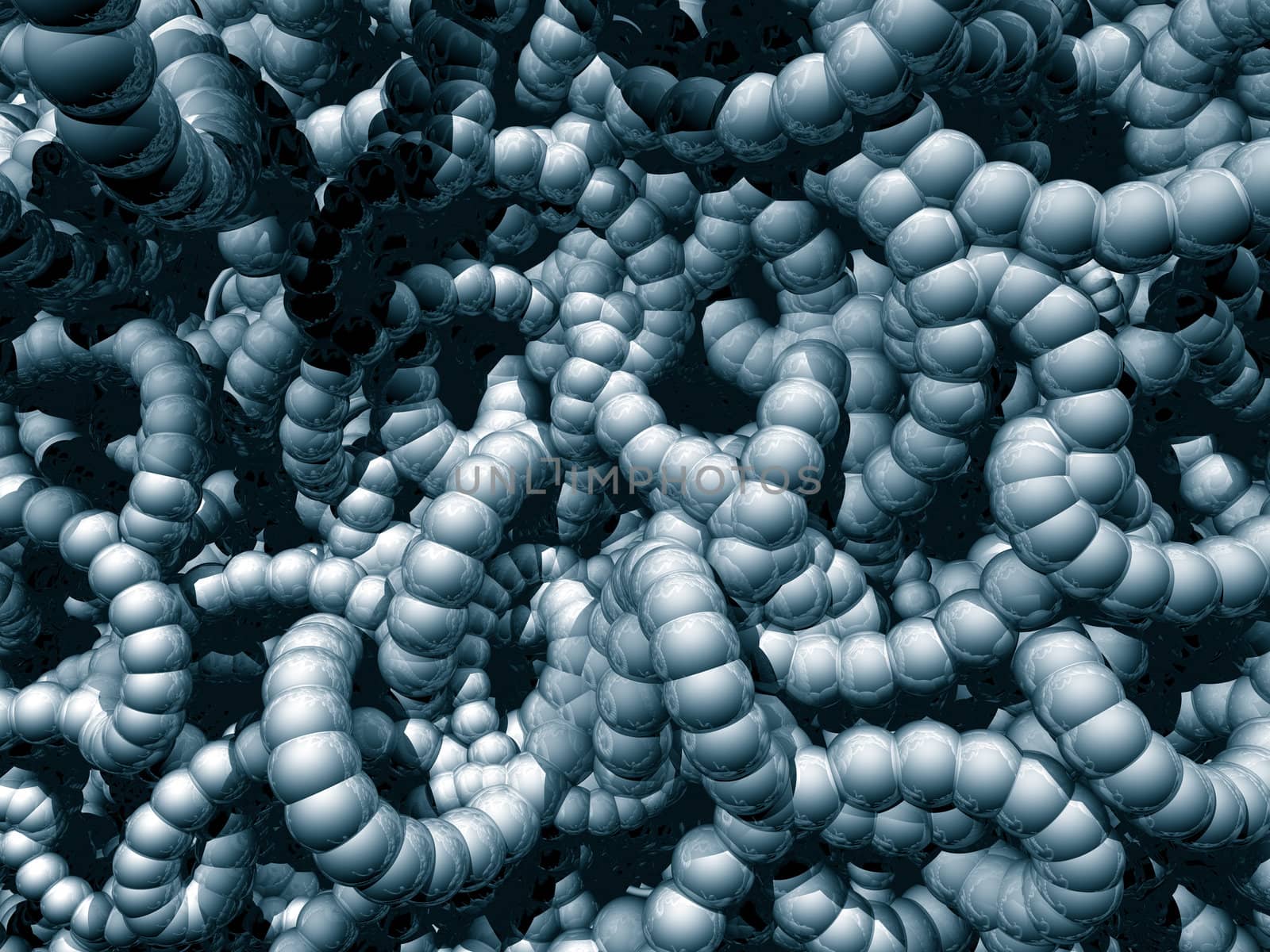 Abstract organic form on black background - 3d illustration