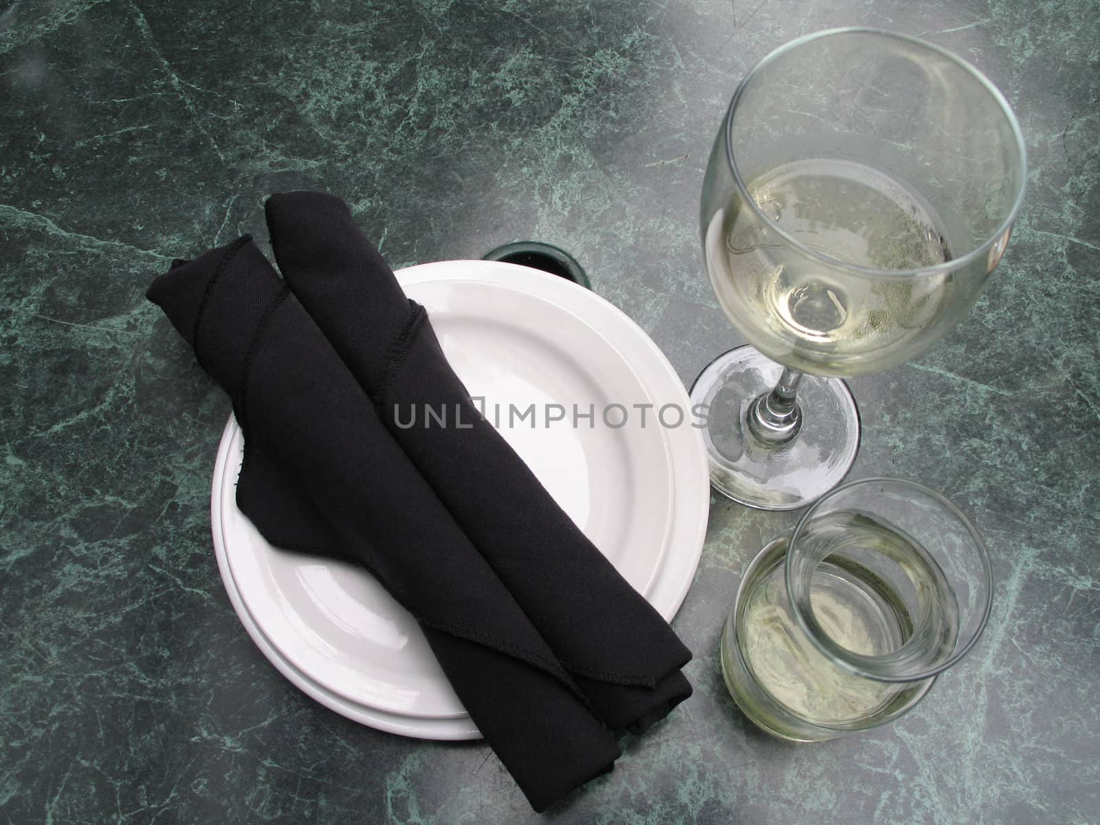 table setting with wine