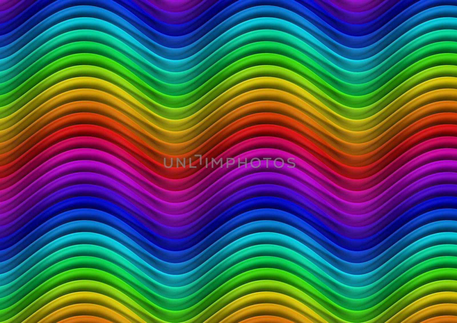 Illustrated abstract background made of wavy rainbow colours