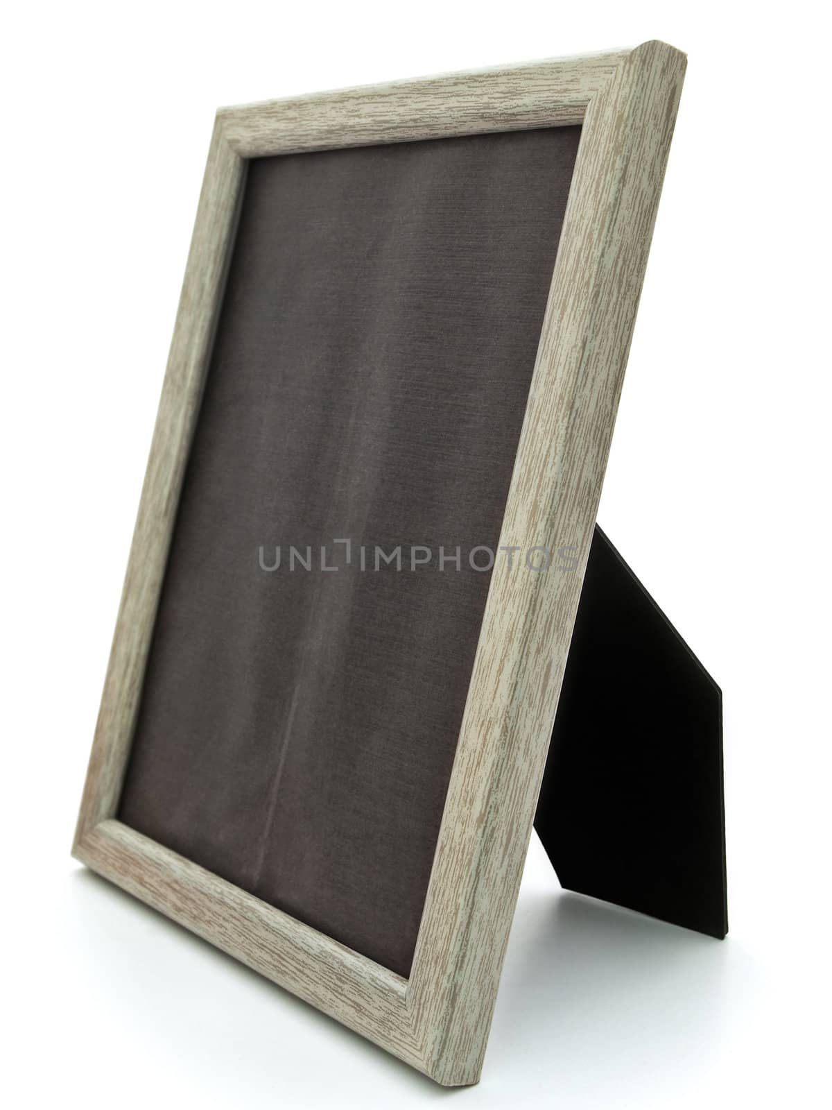 decorative wooden photo frame against white background