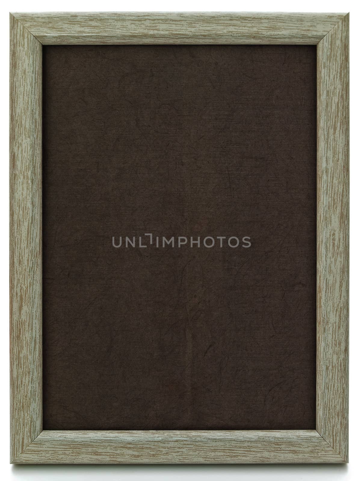 decorative wooden photo frame with copyspace against white 