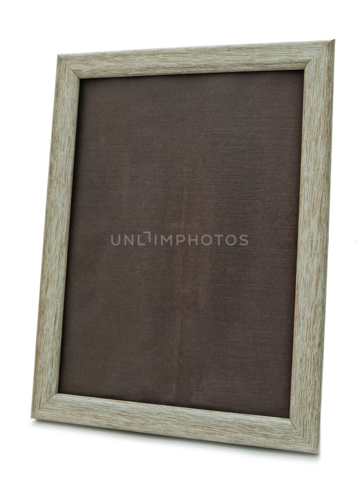 decorative wooden photo frame against white background 